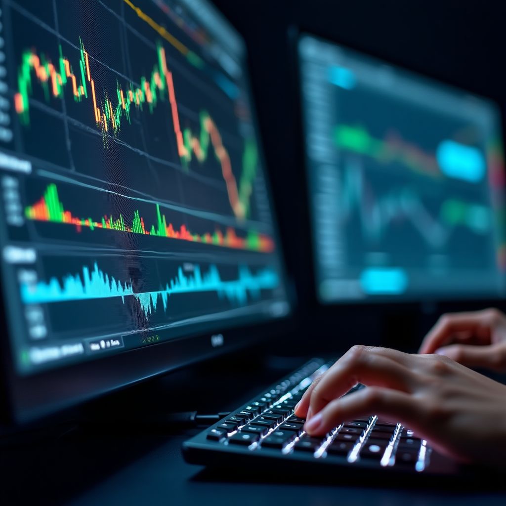 Análisis de datos en una pantalla.