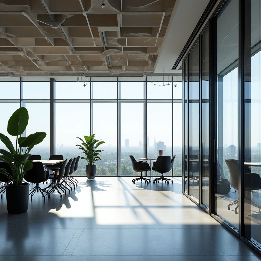Interior de una oficina moderna y luminosa en Buenos Aires.